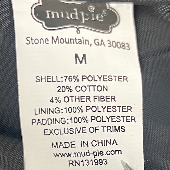 Mud Pie Heathered Gray & White Striped Padded Preppy Zip Up Vest Size M EUC! - Picture 10 of 11